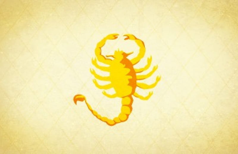 Zodiac ~ Scorpio, yellow, zodiac, scorpio, vector, HD wallpaper