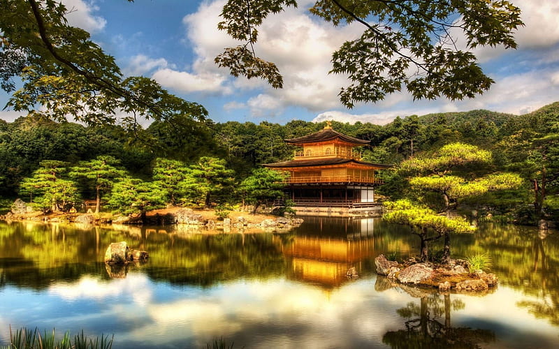 Ryoanji Temple R, japanese landmarks, Ryoanji Zen Garden, Kyoto, japan, HD wallpaper