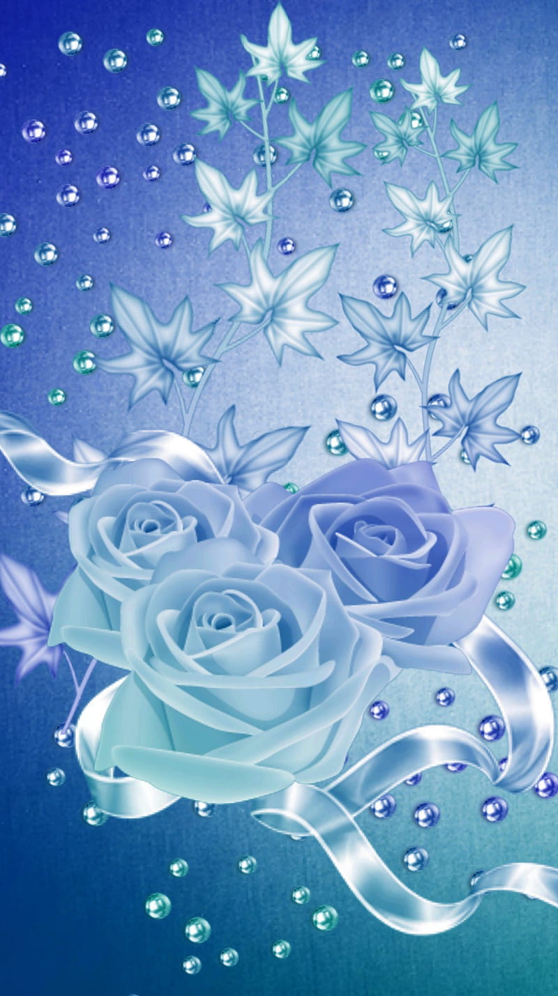 I Love You, abstract, blue, blue roses, bubble, flowers, logos, HD phone  wallpaper | Peakpx