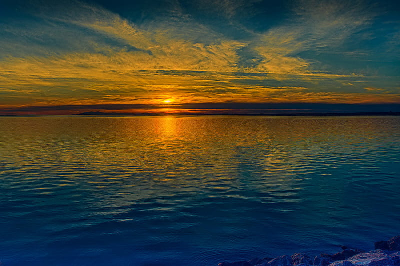 Sunrise Reflection On River, HD wallpaper