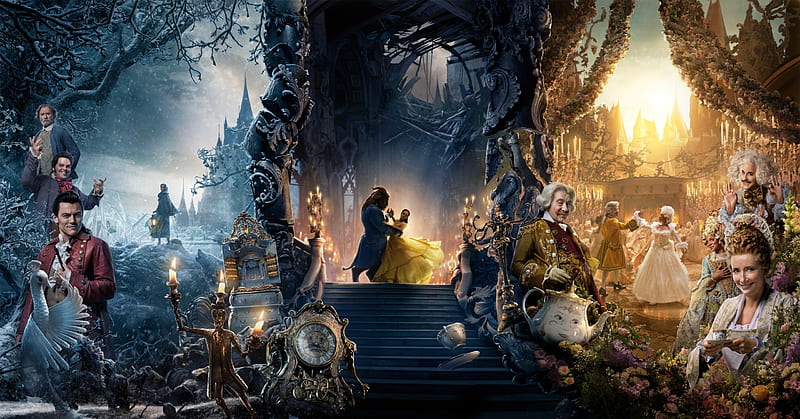 Beauty and the Beast 2017, poster, beauty and the beast, movie, disney, HD wallpaper