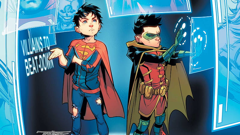 Comics, Super-Sons, Boy, DC Comics, Damian Wayne, Jon Kent, Robin (DC Comics), Superboy, HD wallpaper