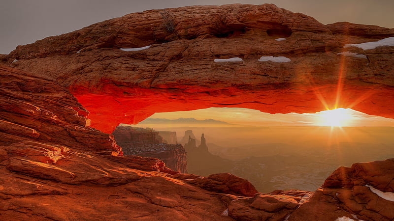 Canyons, Grand Canyon, USA , Arch , Sunrise, HD wallpaper