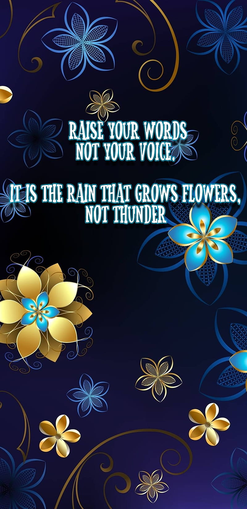 Anger, blue, flower, peace, quote, rumi, HD phone wallpaper