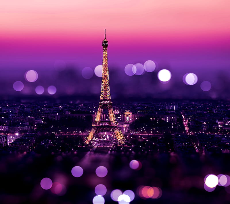 Paris, france, happy, lights, love, pink, HD wallpaper
