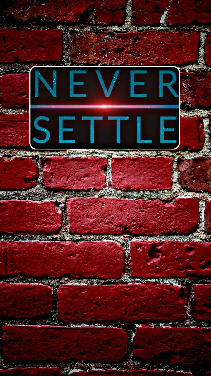 Never Settle, brick, bricks, calm, keep, loyal, loyalty, wall, HD phone wallpaper