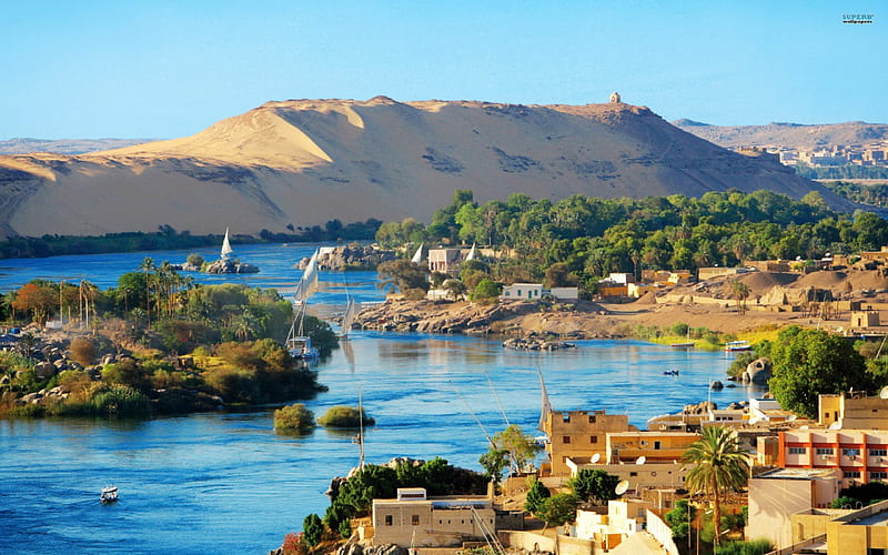 Aswan, nature, water, bonito, HD wallpaper