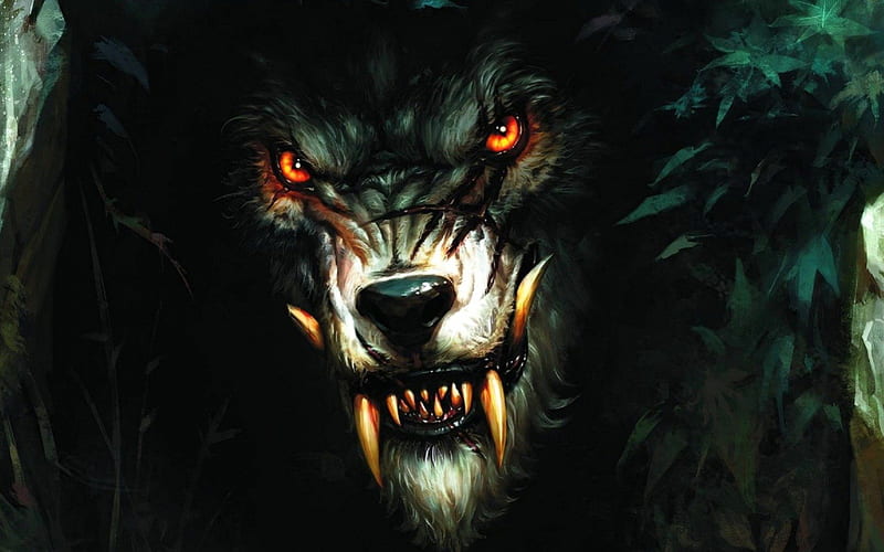 Lurking His Prey, werewolf, scary, cool, dark, HD wallpaper