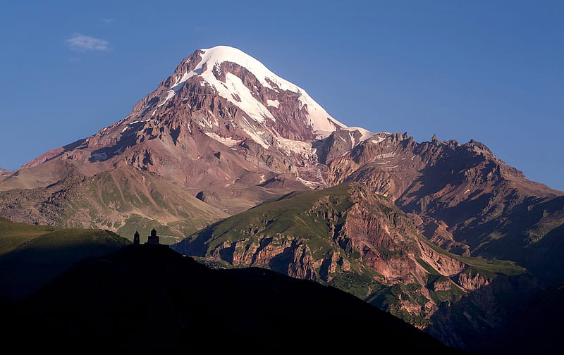 Mount Kazbegi, Georgia, Eastern Europe, Mount Kazbegi, Eastern europe, Gergeti Trinity Church, Georgia, HD wallpaper