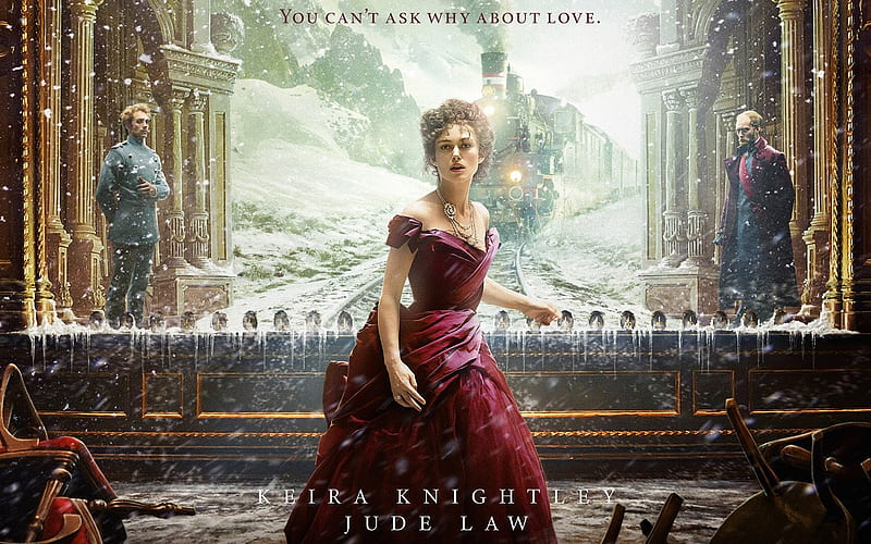 Anna Karenina 2012, dress, movie, anna karenina, poster, red, Keira Knightley, HD wallpaper