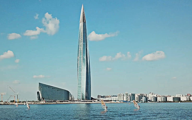 Lakhta Center, Saint Petersburg, skyscraper, modern buildings, skyscrapers, cityscape, Russia, HD wallpaper