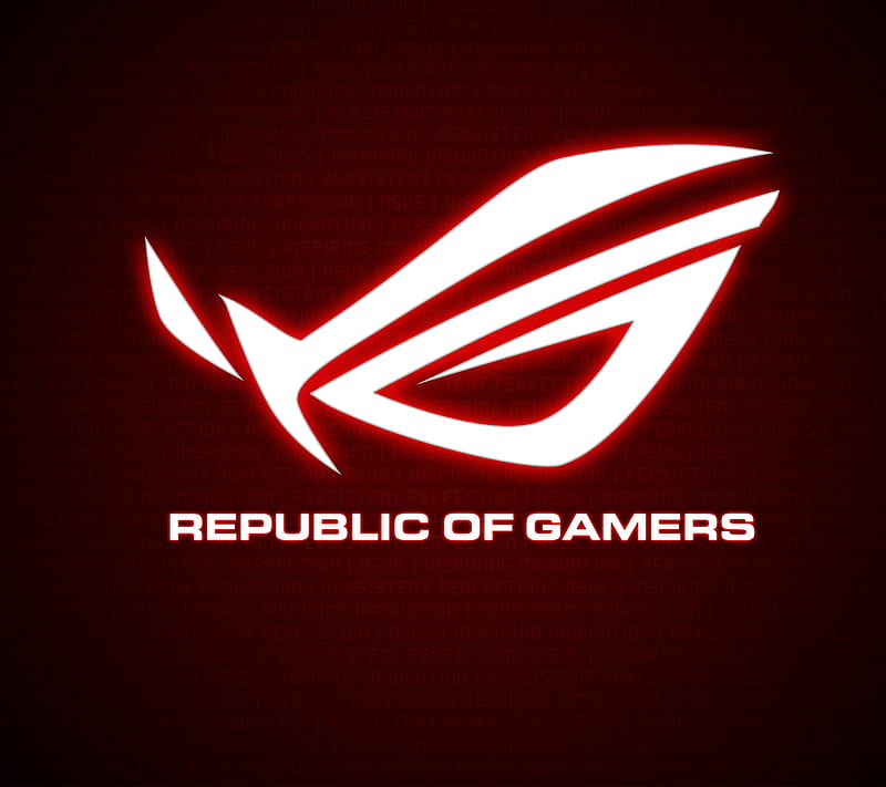 Asus Rog, logo, red, white, HD wallpaper