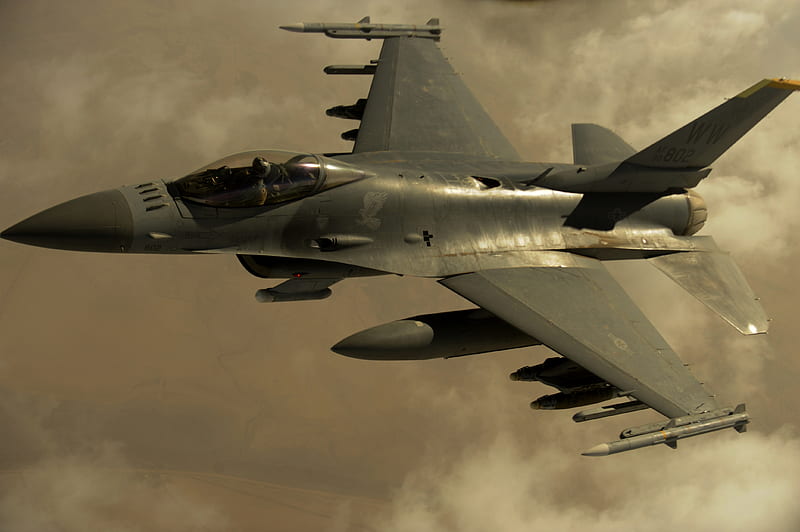F16 & DESERT SKIES., skies, fighter, recon, falcon, f16, jet, HD wallpaper