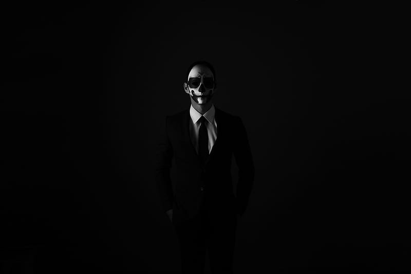 Colored Face Man , anonymus, monochrome, black-and-white, dark, black, HD wallpaper