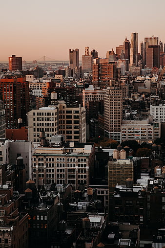 City, buildings, aerial view, skyscrapers, metropolis, HD phone ...