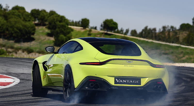 2019 Aston Martin Vantage (Lime Essence) - Rear , car, HD wallpaper