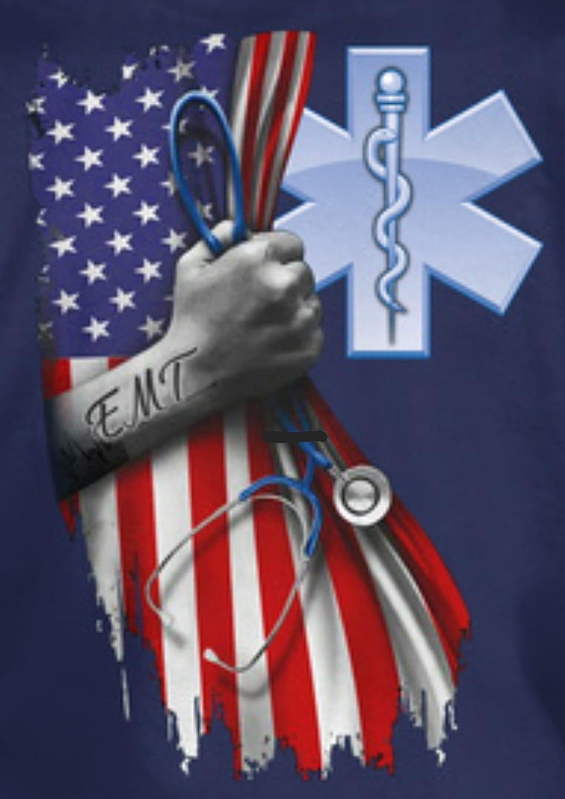 EMT Flag, ambulance, hero, HD phone wallpaper