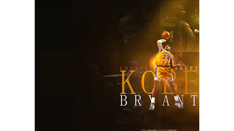 Kobe Bean Bryant Is Jumping High And Having Ball In His Hand Celebrities, HD wallpaper