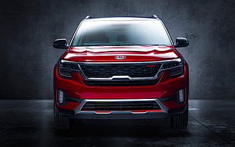 Kia Seltos GT-Line front view, 2019 cars, red Seltos, ZA-spec, 2019 Kia Seltos, korean cars, Kia, HD wallpaper