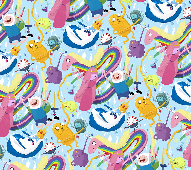 Adventure Time, bubblegum, finn, ice, jake, king, princess, HD wallpaper