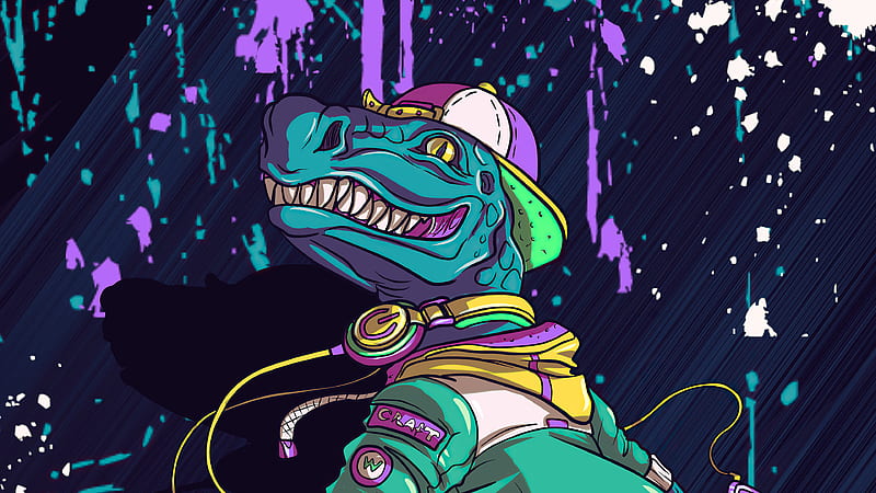 Cool Crocodile Skating, crocodile, skateboard, artist, artwork, digital-art, HD wallpaper