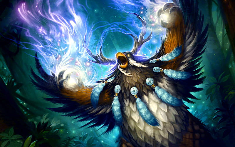 Ironbeak Owl, warrior, art, World of Warcraft, WoW, HD wallpaper