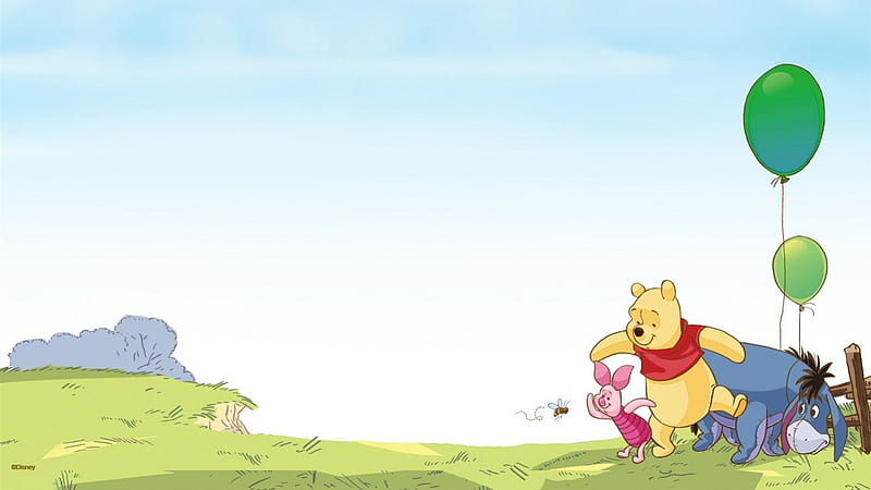 Winnie the Pooh, Disney, Pooh, Pooh Bear, Piglet, Balloons, HD wallpaper
