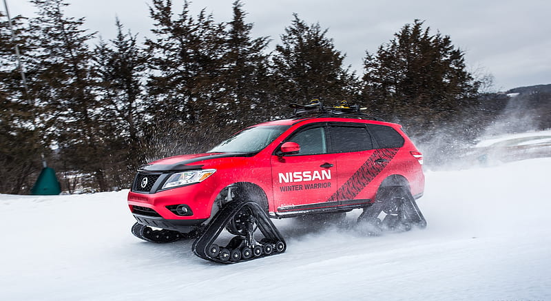 2016 Nissan Pathfinder Winter Warrior Concept on Tracks in Snow , car, HD wallpaper