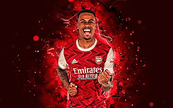 Gabriel Magalhaes Arsenal Fc Brazilian Football Player Red Stone Background Hd Wallpaper Peakpx