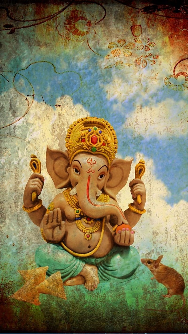 Cute Ganesha With Colourful Effects, cute ganesha, HD phone ...