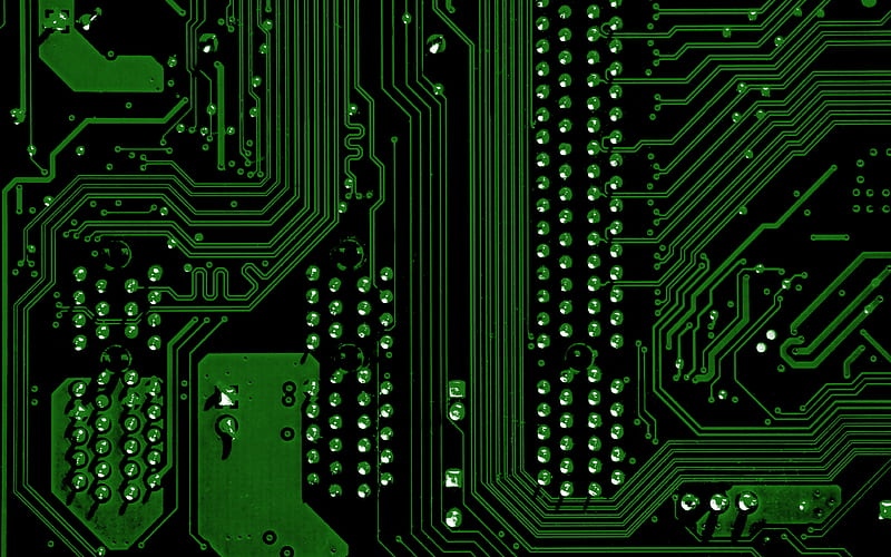 green circuit board texture, green circuit digital texture, circuit board, green technology background, green circuit board, HD wallpaper