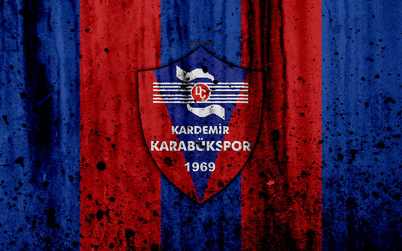 FC Kardemir Karabukspor Super Lig, logo, Turkey, soccer, football club, grunge, Kardemir Karabukspor, art, stone texture, Kardemir Karabukspor FC, HD wallpaper