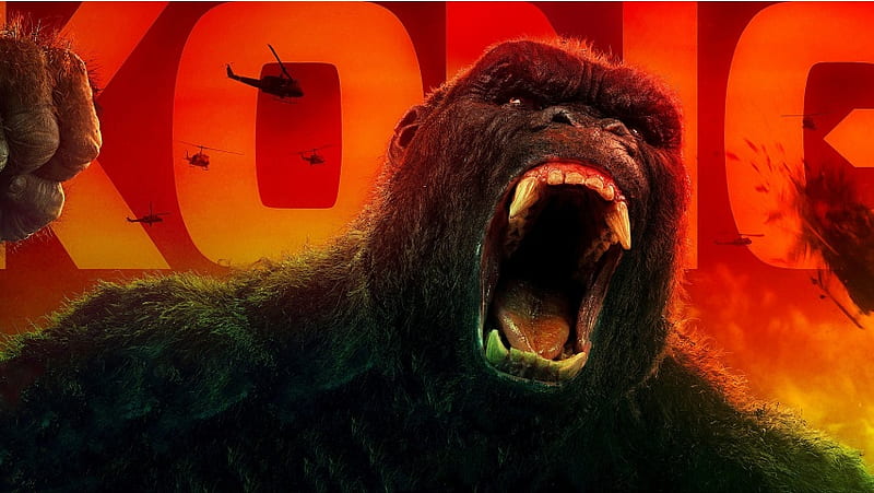 Kong Skull Island Angry, HD wallpaper