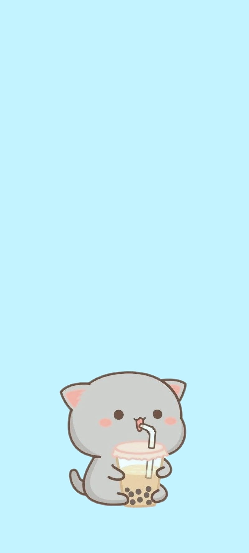 Cute kawii Boba cat, boba, cat, kawii, HD phone wallpaper