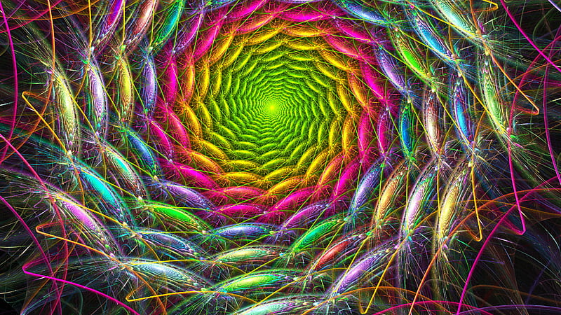 Multicolored Fractal Trippy, HD wallpaper