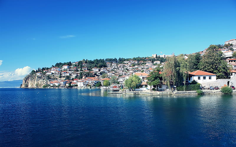 The Macedonian Ohrid the old town-Small fresh landscape, HD wallpaper