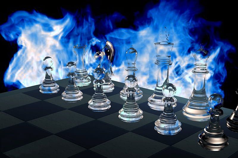 glass chess set wallpaper