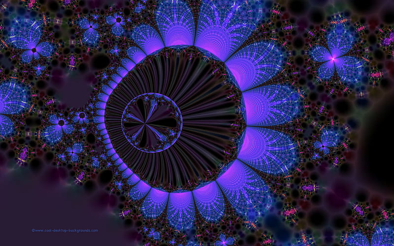 UNDERSEA FRACTAL, purple, sea, under, fractal, HD wallpaper