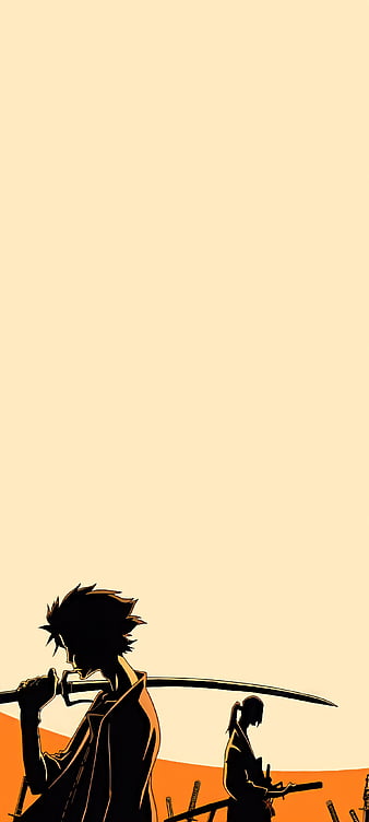 angry, face, Samurai Champloo, anime, sunset, Mugen (Samurai Champloo), red  background, anime boys, sword, weapon, Sun