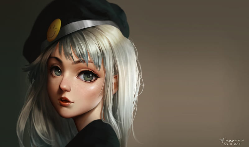 Digital painting cute anime beautiful girl in fantastic style