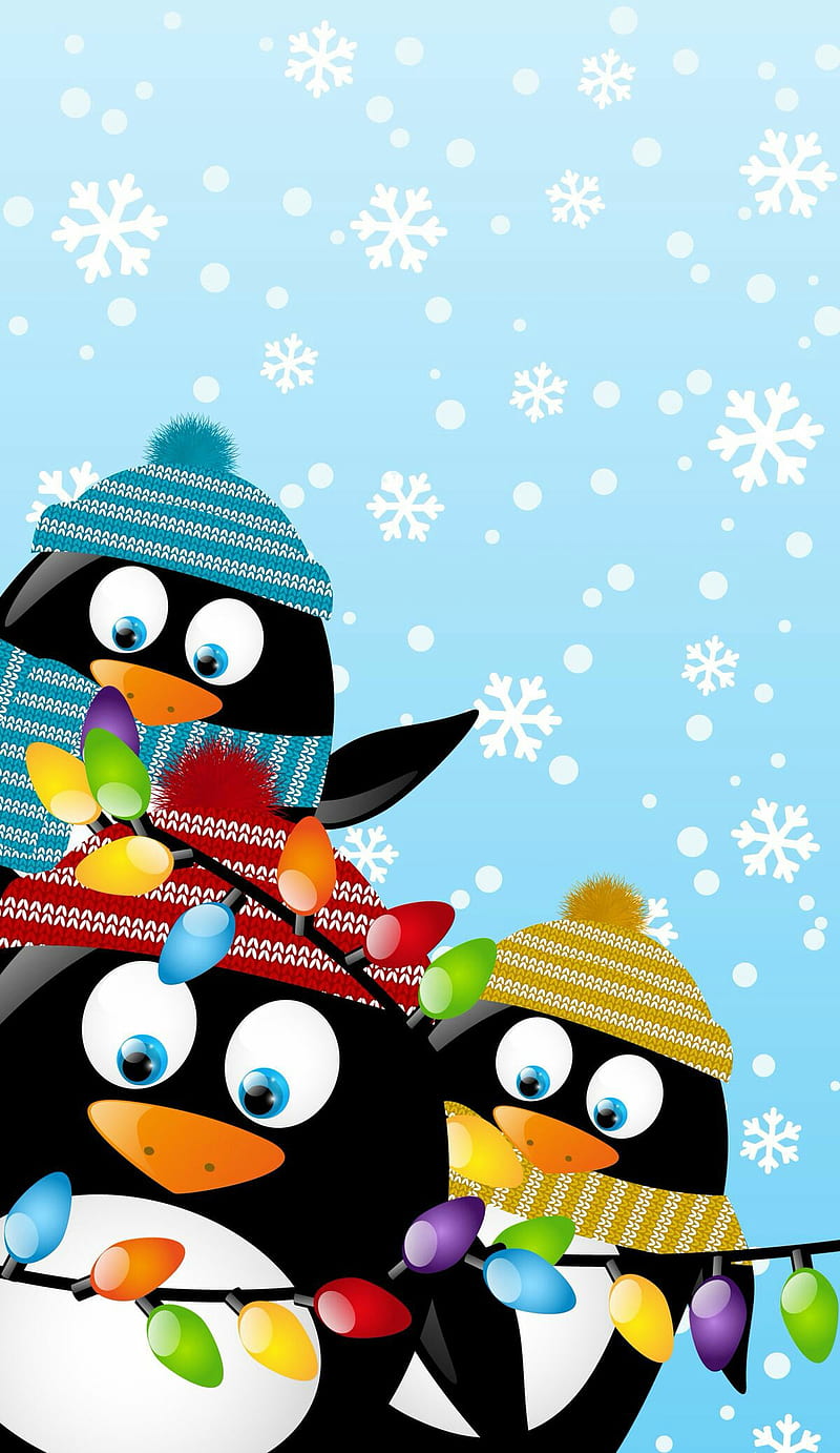 christmas penguin wallpaper