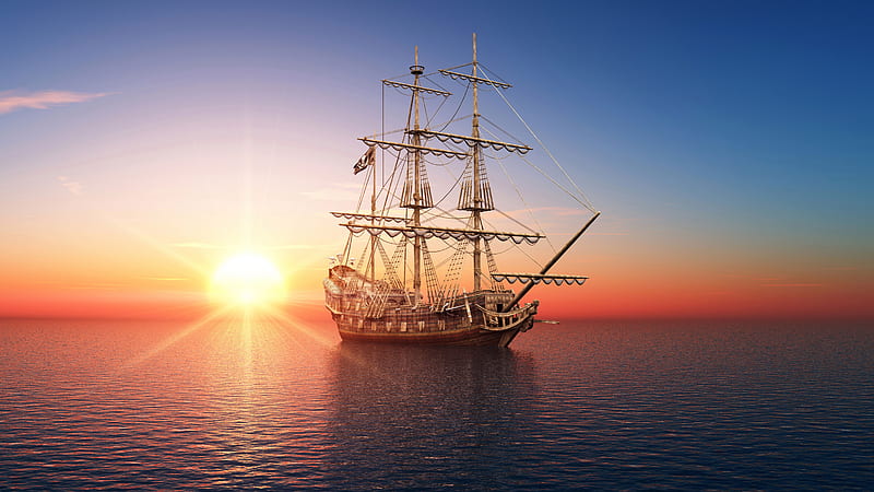 Sailboat , sailboat, boats, nature, sea, sunset, HD wallpaper