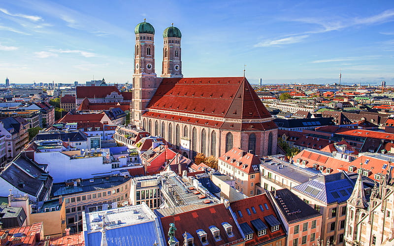 Frauenkirche, back view, Cathedral of the Arciocese, summer, Munich, Bavaria, Germany, Europe, church, german cities, HD wallpaper