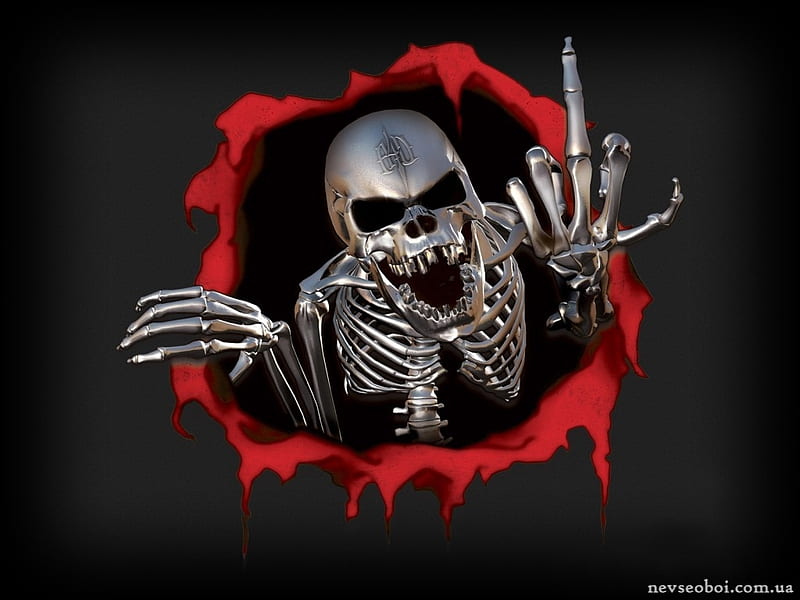 Insulting Skeleton, Metal, Skeleton, Scary, Horror, Blood, Hd Wallpaper |  Peakpx