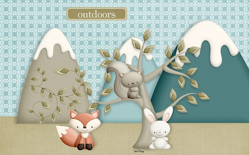 Outdoors, rabbit, squirrel, racoon, bunny, HD wallpaper