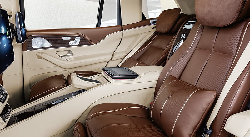 2021 Mercedes-Maybach GLS 600 Exclusive nappa leather mahogany/macchiato - Interior, Rear Seats , car, HD wallpaper