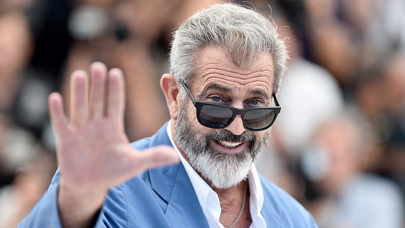Mel Gibson, American actor, Blue jacket, handsome man, portrait, smile, HD wallpaper