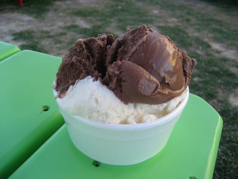 Summer Treat, homemade, ice cream, chocolate, taste good, vanilla, bowl, HD wallpaper