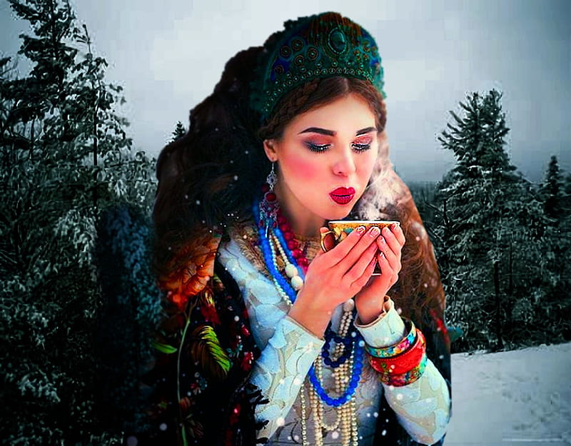 Russian Christmas Fairy Tale Inspired, album, etheral women, christmas ladies, Margarita Kareva, grandma gingerbread, women are special, female trendsetters, HD wallpaper