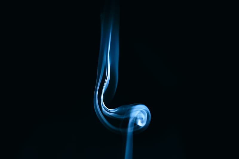 smoke, bends, dark, blue, HD wallpaper